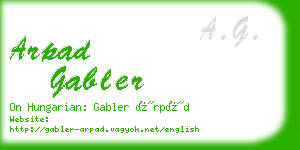 arpad gabler business card